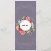 Kaarten van het menu Aangepast menu Floral schild (Voorkant)