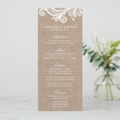 Kaarten van het Menu Brekwonden en Lace Wedding (Staand voorkant)