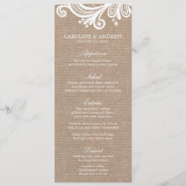 Kaarten van het Menu Brekwonden en Lace Wedding