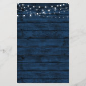 Kaarten van het menu Rustige Navy Blue Burgundy Bl (Achterkant)