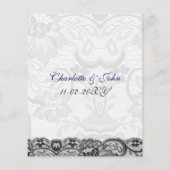 Kaarten van het menu van het Navy Wedding van het (Achterkant)