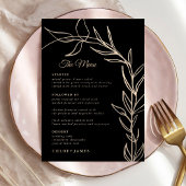 Kaarten van het moderne Black Script Wedding Menu