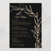 Kaarten van het moderne Black Script Wedding Menu (Voorkant)