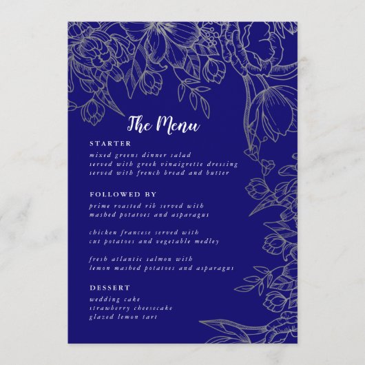 Kaarten van het moderne Elegant Wedding Menu (Voorkant)