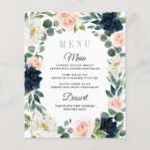 Kaarten van het Navy and Blush Pink Waterverf Wedd (Voorkant)