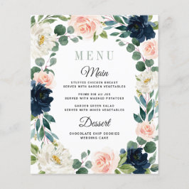 Kaarten van het Navy and Blush Pink Waterverf Wedd
