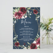 Kaarten van het Navy Blue Burgundy Blush Gold Wedd (Staand voorkant)