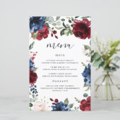 Kaarten van het Navy Blue Burgundy Blush Pink Wedd (Staand voorkant)