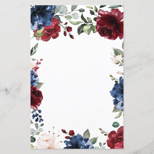 Kaarten van het Navy Blue Burgundy Blush Pink Wedd (Achterkant)