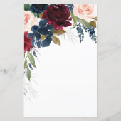 Kaarten van het Navy Blue Burgundy Blush Pink Wedd (Achterkant)