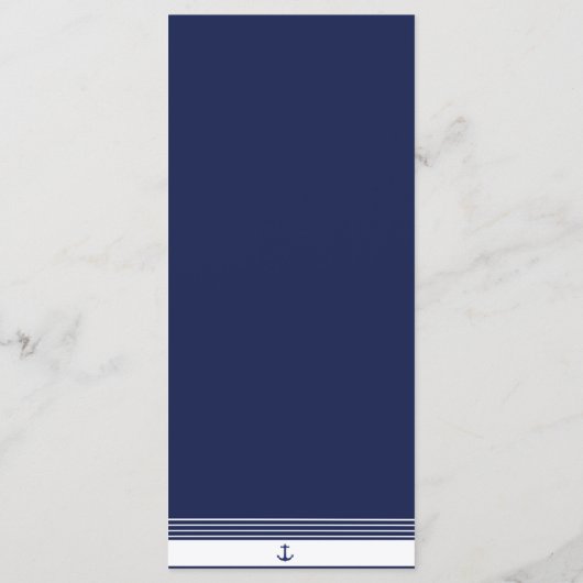 Kaarten van het Navy Blue Custom Nautical Wedding (Achterkant)