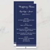 Kaarten van het Navy Blue Custom Nautical Wedding  (Voorkant / Achterkant)