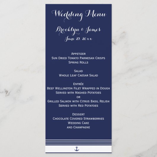 Kaarten van het Navy Blue Custom Nautical Wedding  (Voorkant)