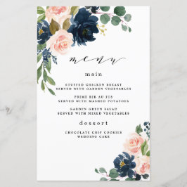 Kaarten van het Navy Blue- en Blush Pink Floral We