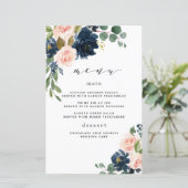 Kaarten van het Navy Blue- en Blush Pink Floral We (Staand voorkant)
