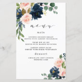 Kaarten van het Navy Blue- en Blush Pink Floral We (Voorkant)