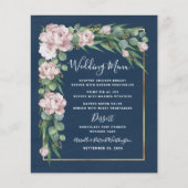 Kaarten van het Navy Blue Pink Dusty Roos Gold Wed (Voorkant)