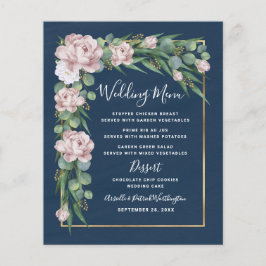 Kaarten van het Navy Blue Pink Dusty Roos Gold Wed