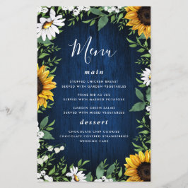 Kaarten van het Navy Blue Sunflower Rustic Wood We