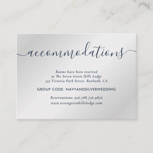 Kaarten van het Navy- en Silver Wedding Hotel Acco (Voorkant)