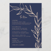 Kaarten van het Navy Foliage Arch Script Wedding M (Voorkant)
