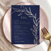 Kaarten van het Navy Foliage Arch Script Wedding M