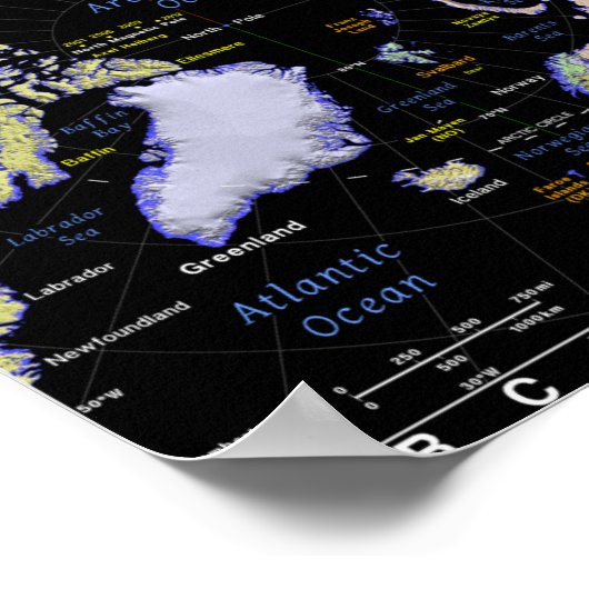 Kaarten van het Noordpoolgebied Poster (Hoek)