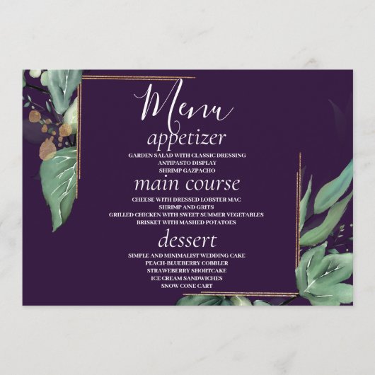 Kaarten van het Paarse Moderne Grieks Wedingstabel (Voorkant)