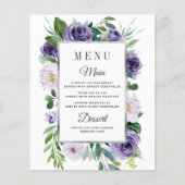 Kaarten van het Paarse Silver Gray Floral Wedding (Voorkant)