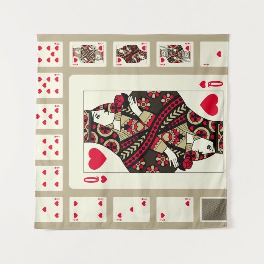 Kaarten van het pak van het Geest in stijl spelen Wandkleed (Voorkant (horizontaal))