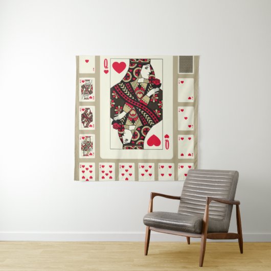 Kaarten van het pak van het Geest in stijl spelen Wandkleed (In situ)