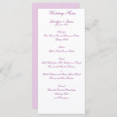 Kaarten van het Radiant Orchid Wedding Menu (Voorkant / Achterkant)