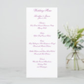 Kaarten van het Radiant Orchid Wedding Menu (Staand voorkant)