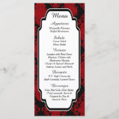 kaarten van het Romantic Red Damask-menu (Voorkant)