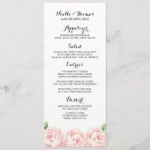 Kaarten van het  Rozen-weduwenmenu (Voorkant)