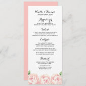 Kaarten van het  Rozen-weduwenmenu (Voorkant / Achterkant)