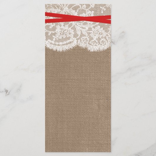 Kaarten van het Rustic Red Bow Wedding Collectie (Achterkant)