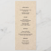 Kaarten van het Rustige Sunflower Wedding Menu (Achterkant)