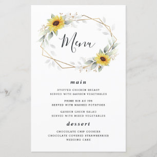 Kaarten van het Sunflower Elegant Geometric Weddin