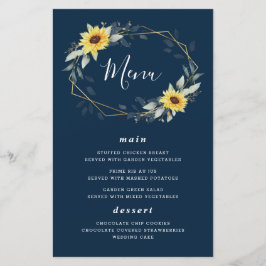 Kaarten van het Sunflower Navy Blue Geometric Wedd