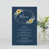 Kaarten van het Sunflower Navy Blue Geometric Wedd (Staand voorkant)