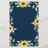 Kaarten van het Sunflower Navy Blue Geometric Wedd (Achterkant)