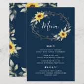 Kaarten van het Sunflower Navy Blue Geometric Wedd (Voorkant / Achterkant)