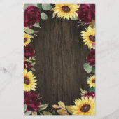 Kaarten van het Sunflower Red Roses Rustic Wood We (Achterkant)