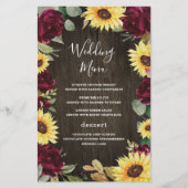 Kaarten van het Sunflower Red Roses Rustic Wood We (Voorkant)