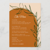 Kaarten van het Terracotta Wedding Menu (Voorkant)