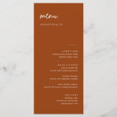 Kaarten van het Terracotta Wedding Menu (Voorkant)