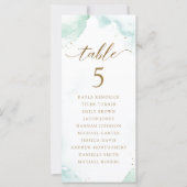 Kaarten van het waterverf Zitplan met gastnamen (Voorkant)