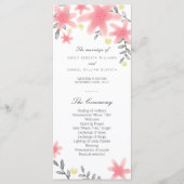 Kaarten van het Whimsy Pink Floral Wedding Program (Voorkant)