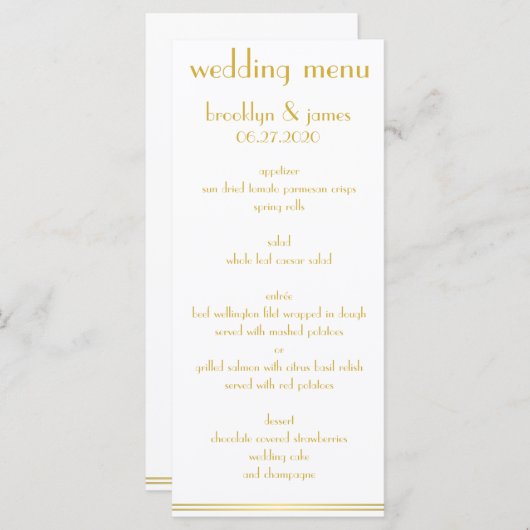 Kaarten van het White and Golden Great Gatsby Wedd (Voorkant / Achterkant)